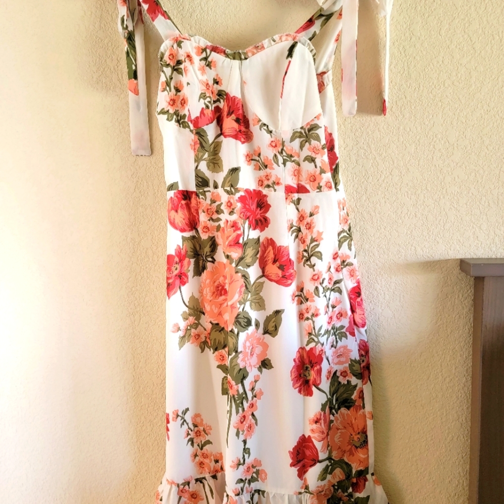 Hazel and Olive Floral tie shoulder dress
